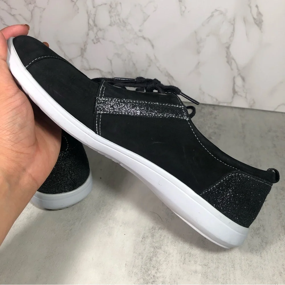 SAS Black Lace-Up Women's Sneakers with White Sole - Picture 7 of 11